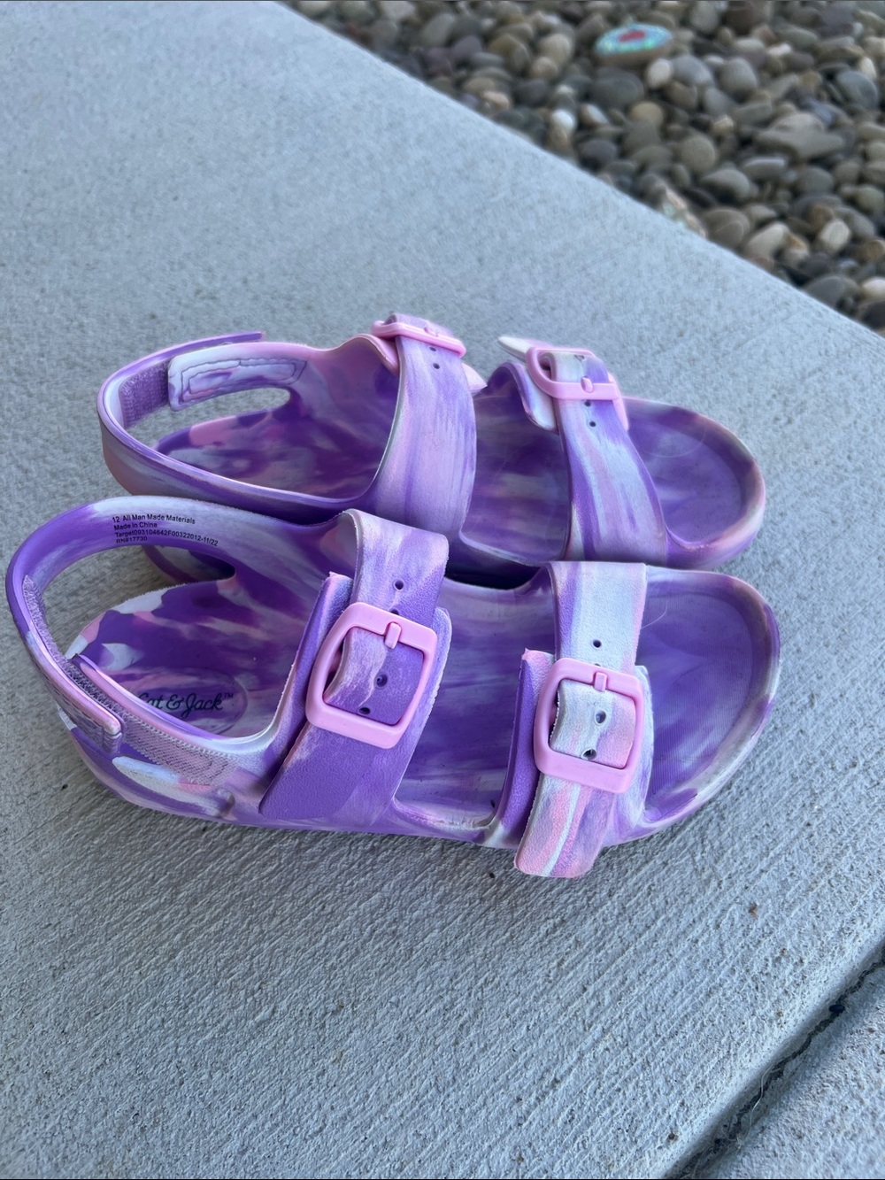 Cat & Jack Girls Purple Tie-Dye Buckle Sandals